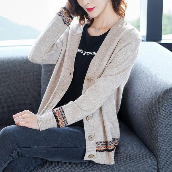 

women's knits & tees cardigan women autumn winter 2021 long sleeve oversized button knitted sweater hollow out v neck knitwear ns4636, White