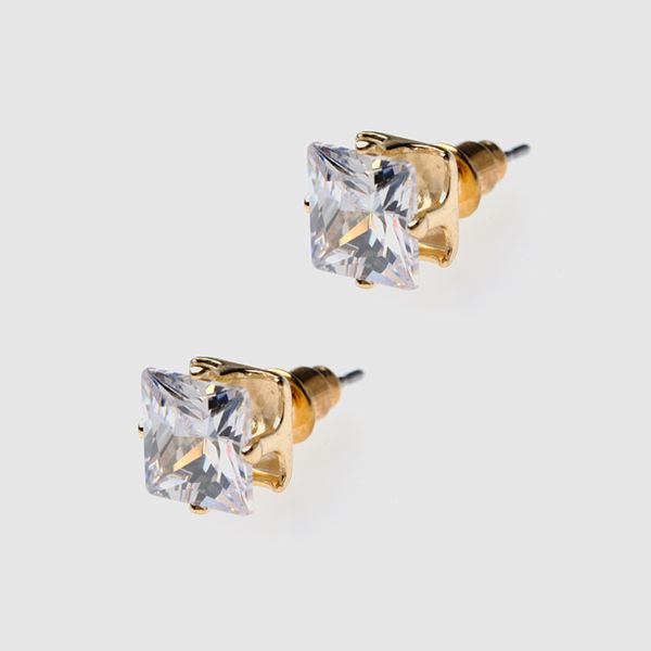 

amorita boutique simple gold square earring, Golden;silver