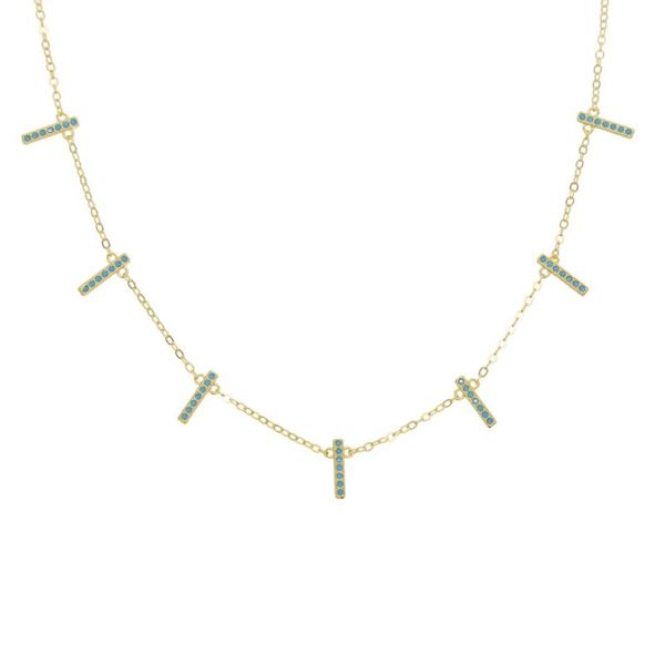 

925 sterling silver short bar paved green cz multi pendant charm statement necklace women geometric elegance choker jewelry gold