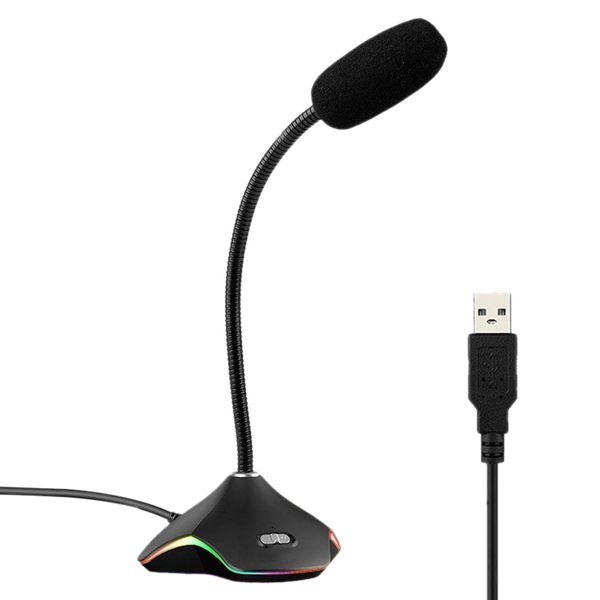 

microphones usb microphone with rgb for pc computer lapnotebook deskgaming chatting youtube noise reduction