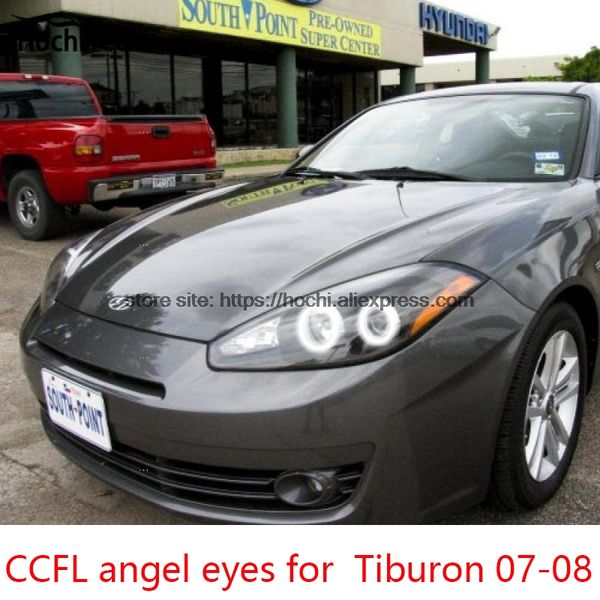 

hochitech white 6000k ccfl headlight halo angel kit angel eyes light for tiburon 2007 2008