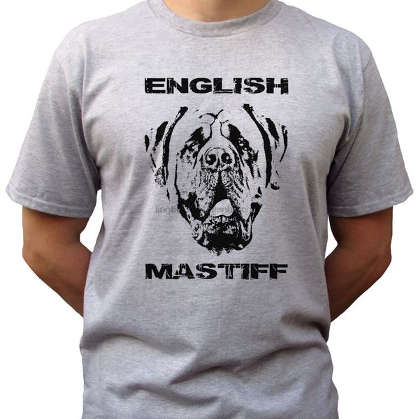 

english mastiff - grey t shirt tee dog design - mens sizes