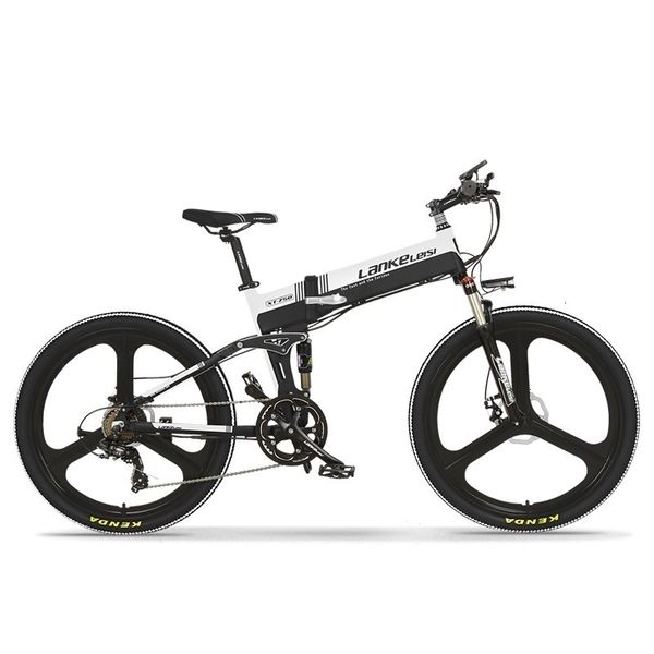 

mountain manufacturer lankeleisi folding xt750-s 26 inch e-bike 400w electric mountain bike ele, Silver;blue