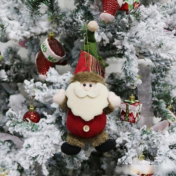 

cute christmas tree decoration pendant santa claus snowman elk plush doll hanging ornaments christmas decoration for home 19*9.5cm