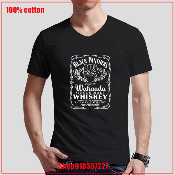 

black panther jack daniel's alcohol whiskey parody civil war white t shirt harajuku men v-neck funny cotton letter print