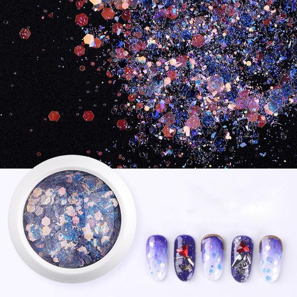 

3d mini size holographic nail art sequins glitter powder nail powder polish decorations chrome dipping pigment art, Silver;gold