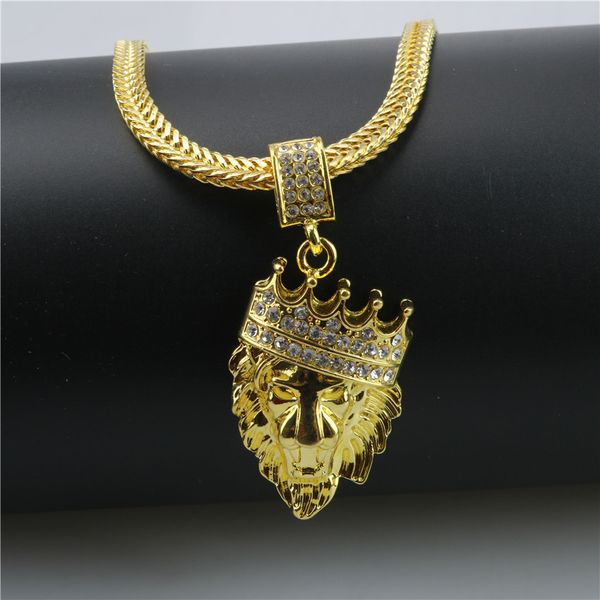 

fashion gold lion necklaces & pendants women men hip hop jewelry statement metal alloy long chain necklace punk style, Silver