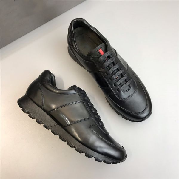 

high-end quality mens shoes classic casual sneakers black cowhide low-running sneakers are in fashion for men,with box