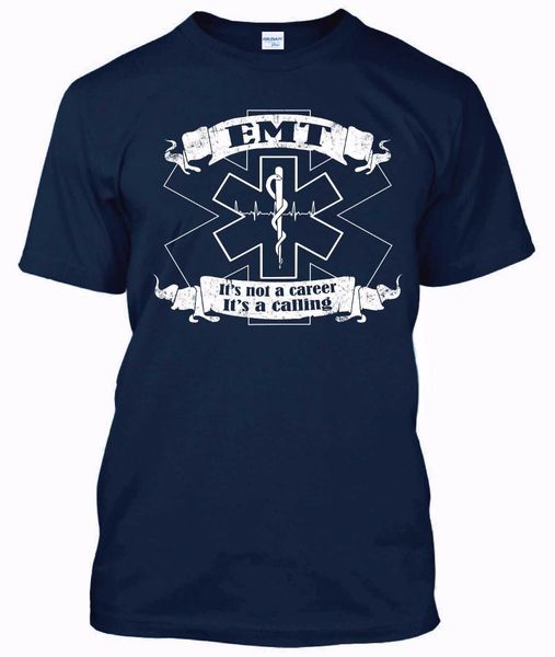

good quality cotton t shirt men emt shirt emergency medical technician ems star of life tee shirts