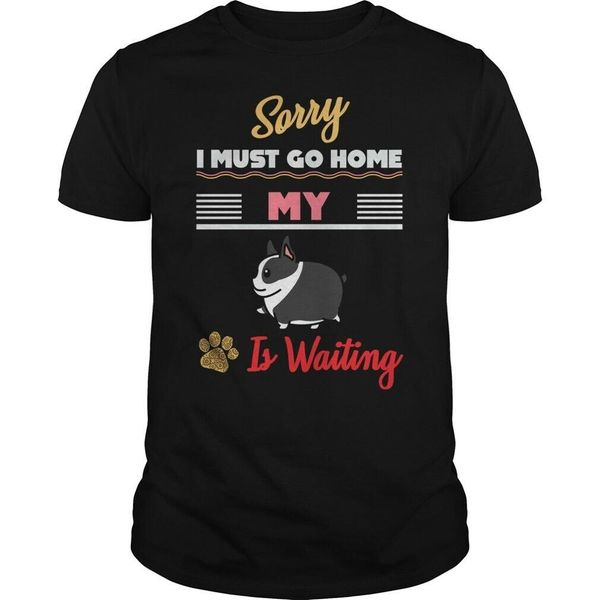 

sorry i must go home my dog is waiting t shirt french bulldog dog lover funny cotton for men tee shirt short sleeve hip hop