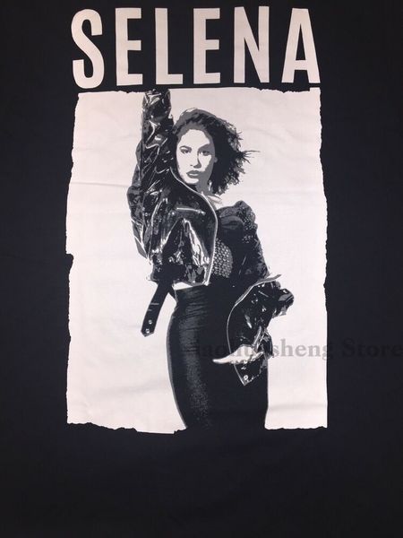 

official selena quintanilla tejano singer solid black graphic t shirt mens sz l 100% cotton men t shirt women tee