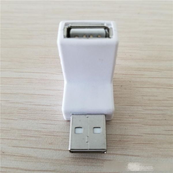 

10pcs/lot 90 degree down elbow right angle usb 2.0 adapter male to female type a connector white