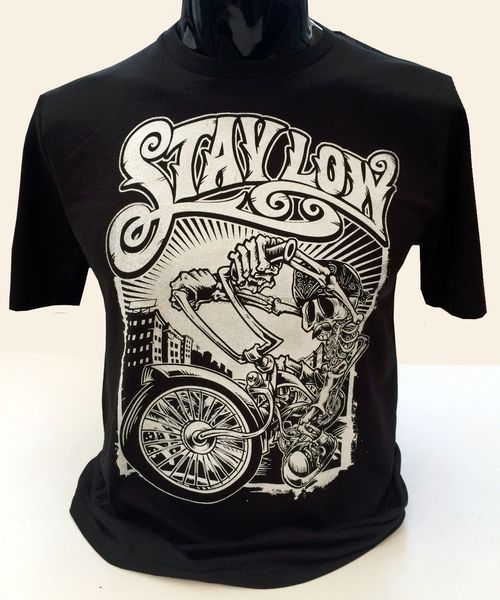 

stay low men's casual t shirt graffiti biker rider lowrider skeleton skater