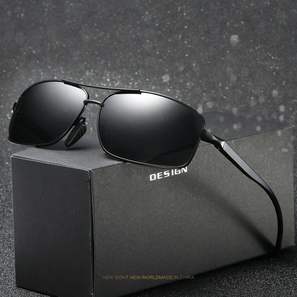 

sunglasses brand design classic polarized men women driving rectangle aluminum frame sun glasses male goggle uv400 gafas de sol, White;black