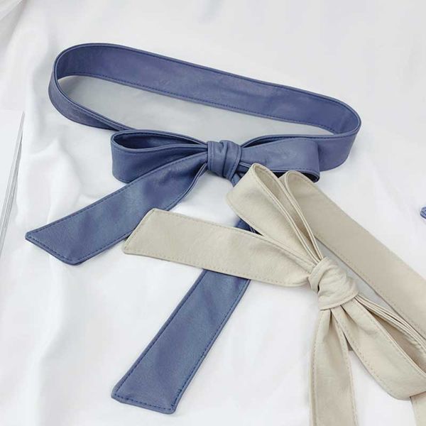 

female belts soft leather elegant bow knot tie wrap around waist belt waistband dress belt girdle rope black red beige belts new, Black;brown