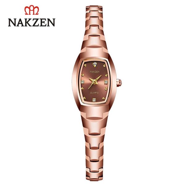 

women quartz watches wristwatch ladies tungsten steel girls clock relogio feminino, Slivery;brown