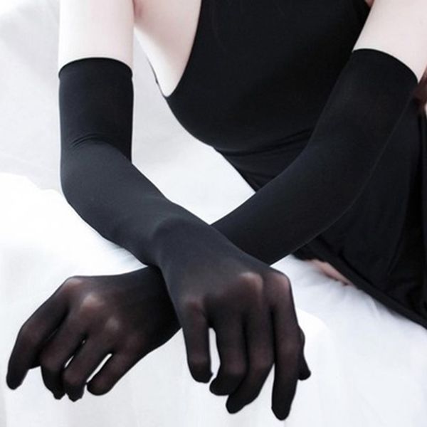 

summer female velvet full finger elastic anti-uv non-slip driving gloves thin breathable long sunscreen lace gloves h83, Blue;gray