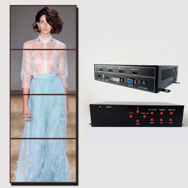 

1x4 hdmi video wall controller for lcd video wall hdmi output vga dvi usb input