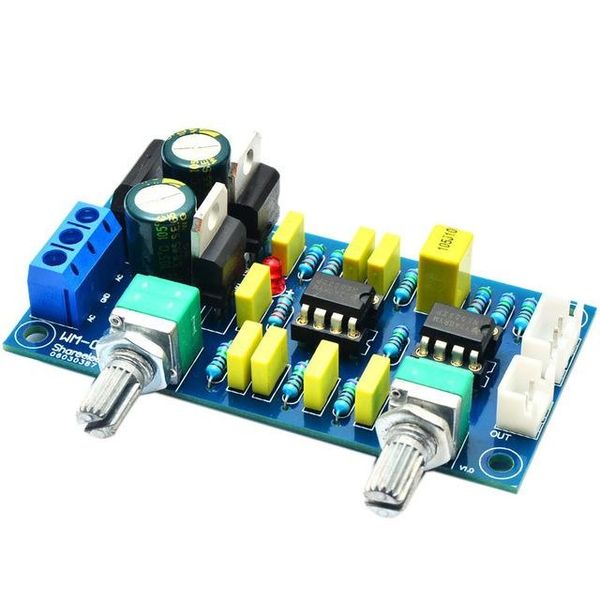 

speaker accessories low pass filter bass subwoofer pre-amp amplifier board dual power low pass filter bass preamplifier