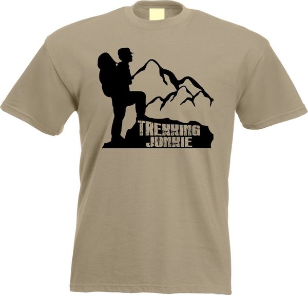 

t shirt trekking junkie wandern bushcraft wald natur outdoor abenteuer adventure 2019 fashion sleeves cotton custom tees