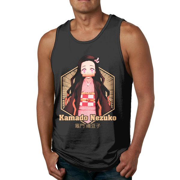 

anime demon slayer kamado nezuko kimetsu no yaiba quality cotton sleeveless tank soft round collar vest