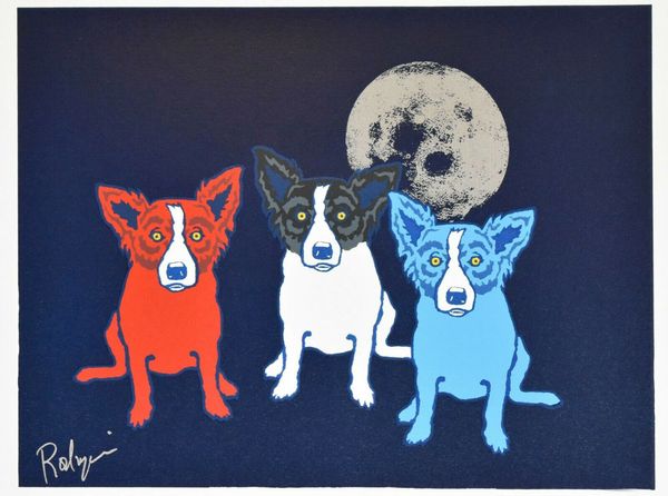

george rodrigue blue dog me myself and i home decoration oil painting on canvas wall art canvas pictures wall decor 200913