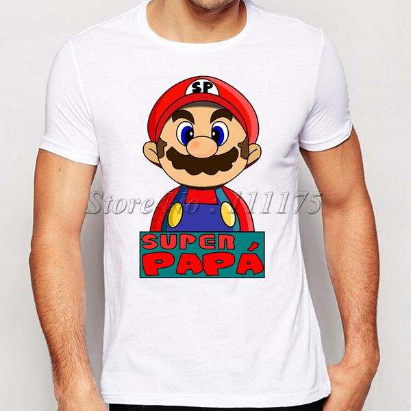 

2019 самых новых мужская мода мультфильм papa printed t-shirt summer прохладный tops новизна тройники