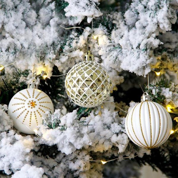 

party decoration 24pcs white gold mixed christmas tree balls window home furn hanging ball ornament decorati