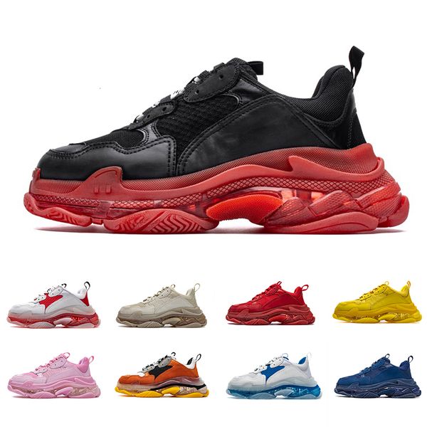 

paris 17fw triple s adds a clear bubble midsole sneakers mens women neon luxury increasing brand men casual dad shoes