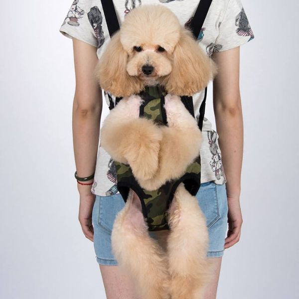 

pet dog carrier dog front chest backpack mesh five holes outdoor travel breathable shoulder handle bags for small cats