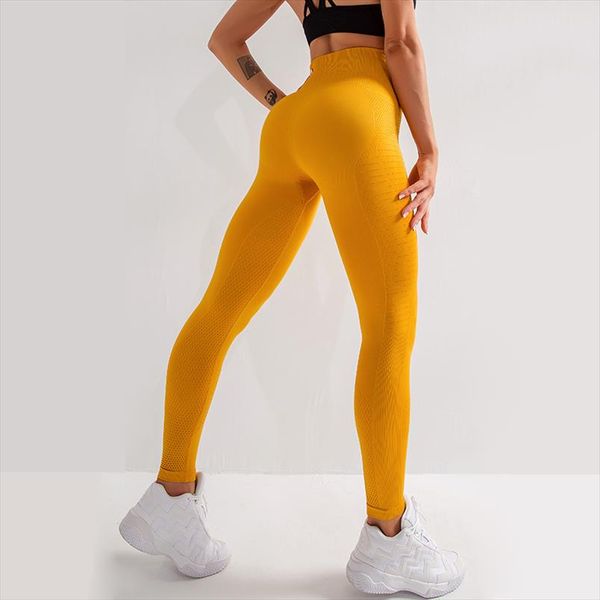 

women high waist seamless leggings gym breathable quick dry trousers female solid color fitness pants girls legging, Black