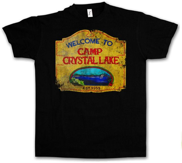 

camp crystal lake vintage sign t-shirt - freddy the 13 friday jason horror 13th 2019 new brand special print men p t shirts