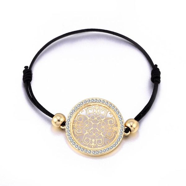 

charm bracelets pulseira gold hollow pattern bracelet women elastic rope beads crystal flower jewelry accessories drop 2021, Golden;silver