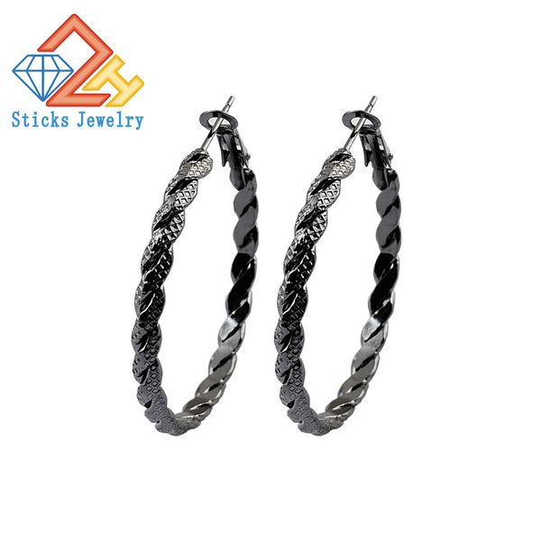 

modern minimalism c-shaped fashion twist hoop earrings three color plating can be optional, Golden;silver