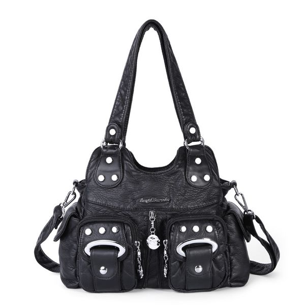 

ladies black big handbags skin-friendly pu leather tote bags for women 2020 fashion new shoulder bag drop shipping