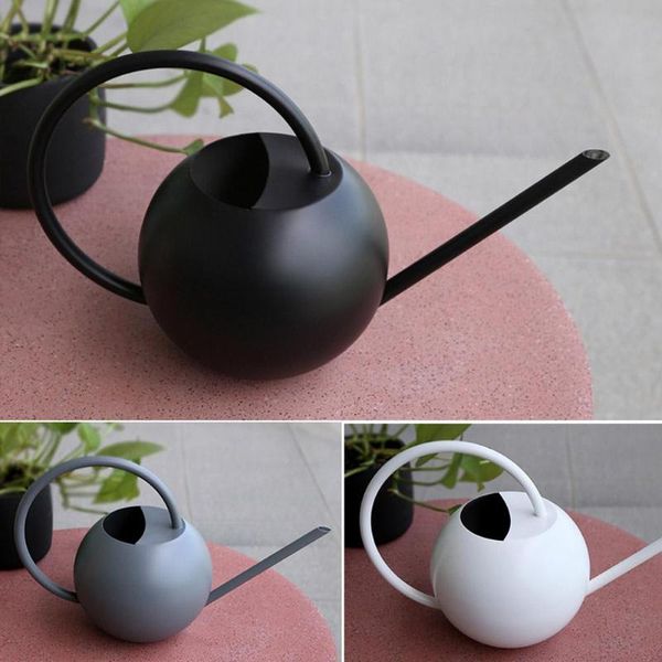 

watering equipments can 1l long spout spherical household indoor plant potted stainless steel kettle garden accessories
