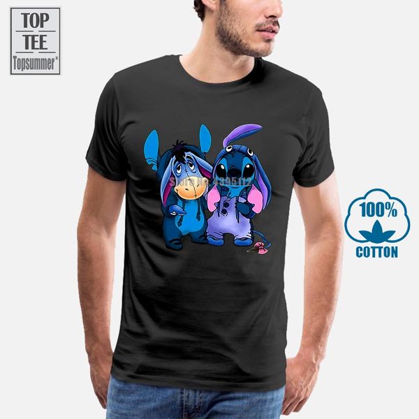 

eeyore and stitch we are friends tshirt black cotton men s 6xl made in usa