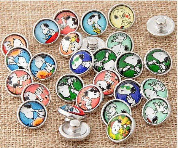 

для кнопки моментального популярные нуса diy стекла моды jelwery acceesories snoopy mix браслет fit snap 12мм button sqcws bdefashion
