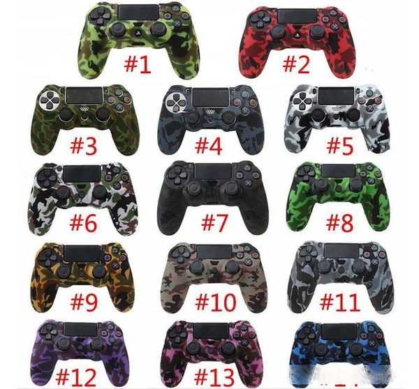 

camouflage camo silicone ps4 case for sony playstation 4 ps4 ds4 pro slim controller soft silicone protection cover skin