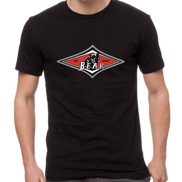 

медведь surfboards большой среды пляж longboard fin logo t-shirt бс-0001