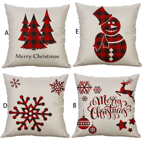 

2pcs/lot new christmas pillow case fashion linen blend cute throw xmas pillow cover 40*40cm