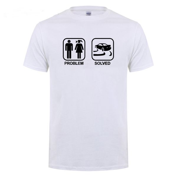 

problem solved car drift t-shirt funny birthday present for men dad father short sleeve cotton t shirts tshirt summer tee