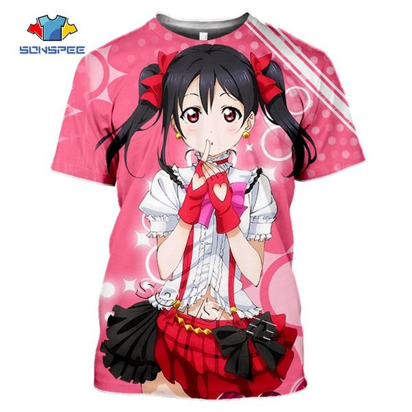 

summer men anime loli girl love live clothing 3d print shirts horror anime oversized men clothing