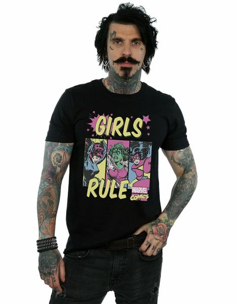 

men girls rule t-shirt diy prited tee shirt