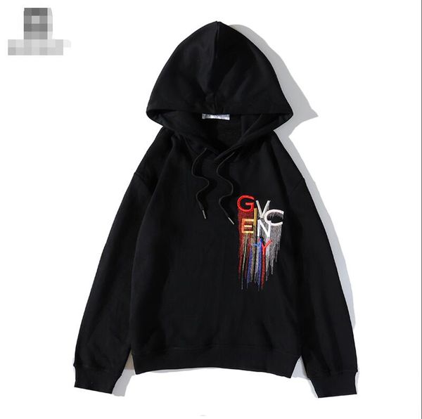 

2020 men's and women's long-sleeved black and white loose-fitting plus-size hoodie asian size m-2xl