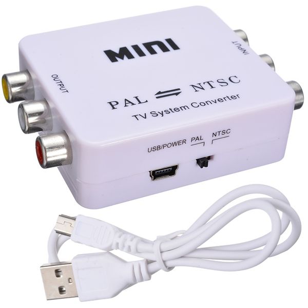 

mini pal to ntsc ntsc to pal adapter white converter bi-directional tv system converter switcher usb cable 30pcs/lot