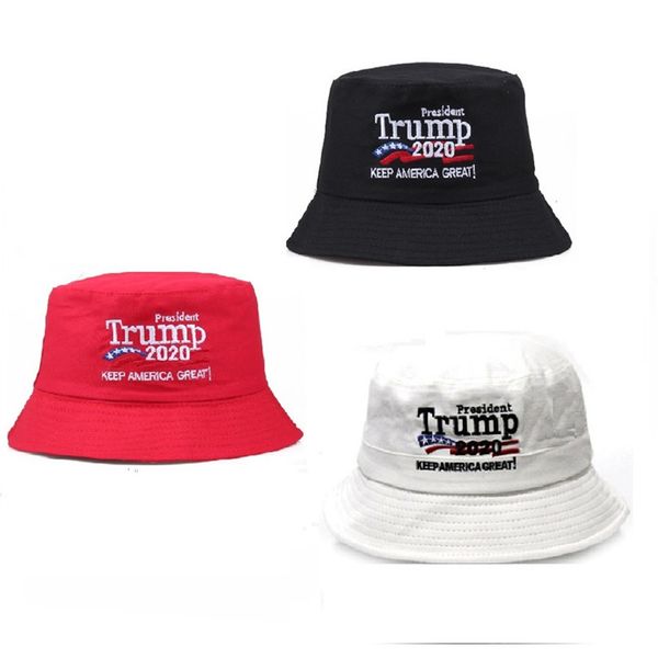 

2020 donald trump embroidery cap bucket hats usa printed skeep america great ummer sun visor travel beach fisherman hat headgear f91203, Yellow
