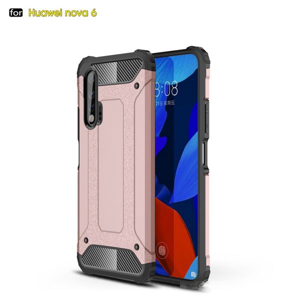 

luxury impact resistant silicone shockproof phone case for huawei nova 6 rugged armor dual layer cover case
