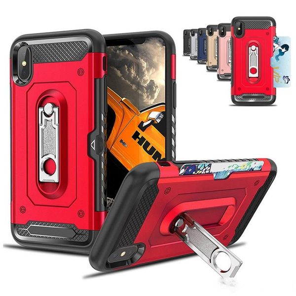 

hummer hybrid armor stand wallet card slot tpu pc case for iphone x xs max xr 8 7 6 samsung s8 s9 s10 plus s10e note 9 j3 j4 j6 j7 j8 a6 a8