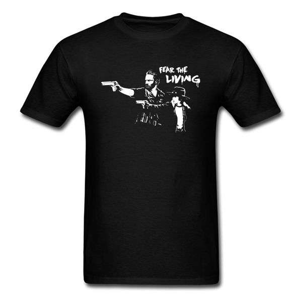 

мертвый фантастика tshirt прохладный человек tops fear the living мужские футболки gunman действие футболка хлопок tshirt фанки black